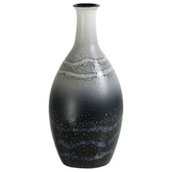 Poole Pottery Aura Tall Bottle Vase, Black/Multi, H26cm